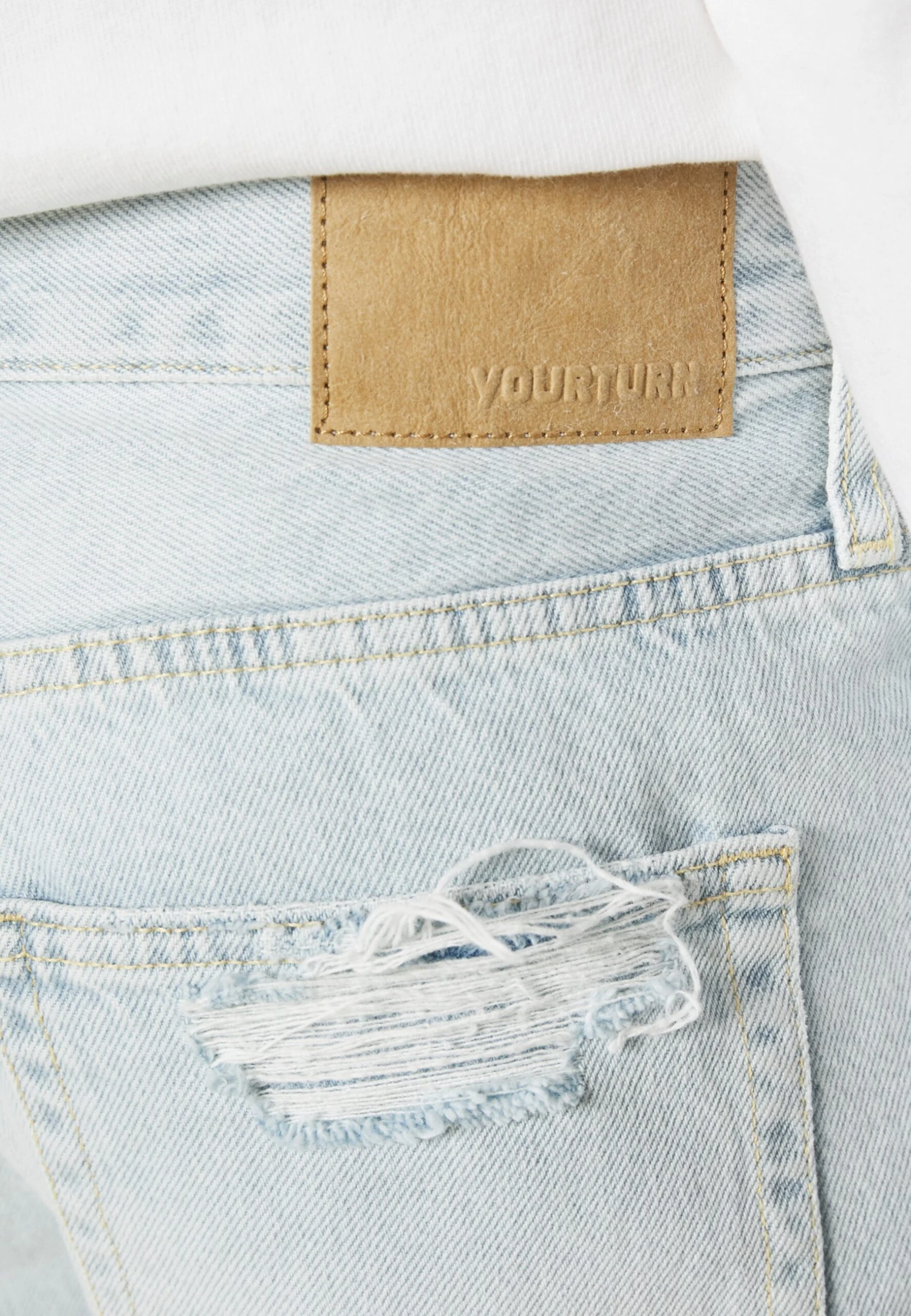 YOURTURN Unisex - Shorts Vaqueros - Light Blue Denim 9 YOURTURN Unisex - Shorts Vaqueros - Light Blue Denim - Image 7