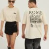 YOURTURN Rome Tee Unisex - Camiseta Estampada - Mottled Light Brown -Moda Tienda 07017d2cd401401ea70ed2bd25c35478