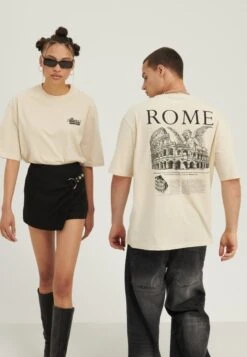 YOURTURN Rome Tee Unisex - Camiseta Estampada - Mottled Light Brown