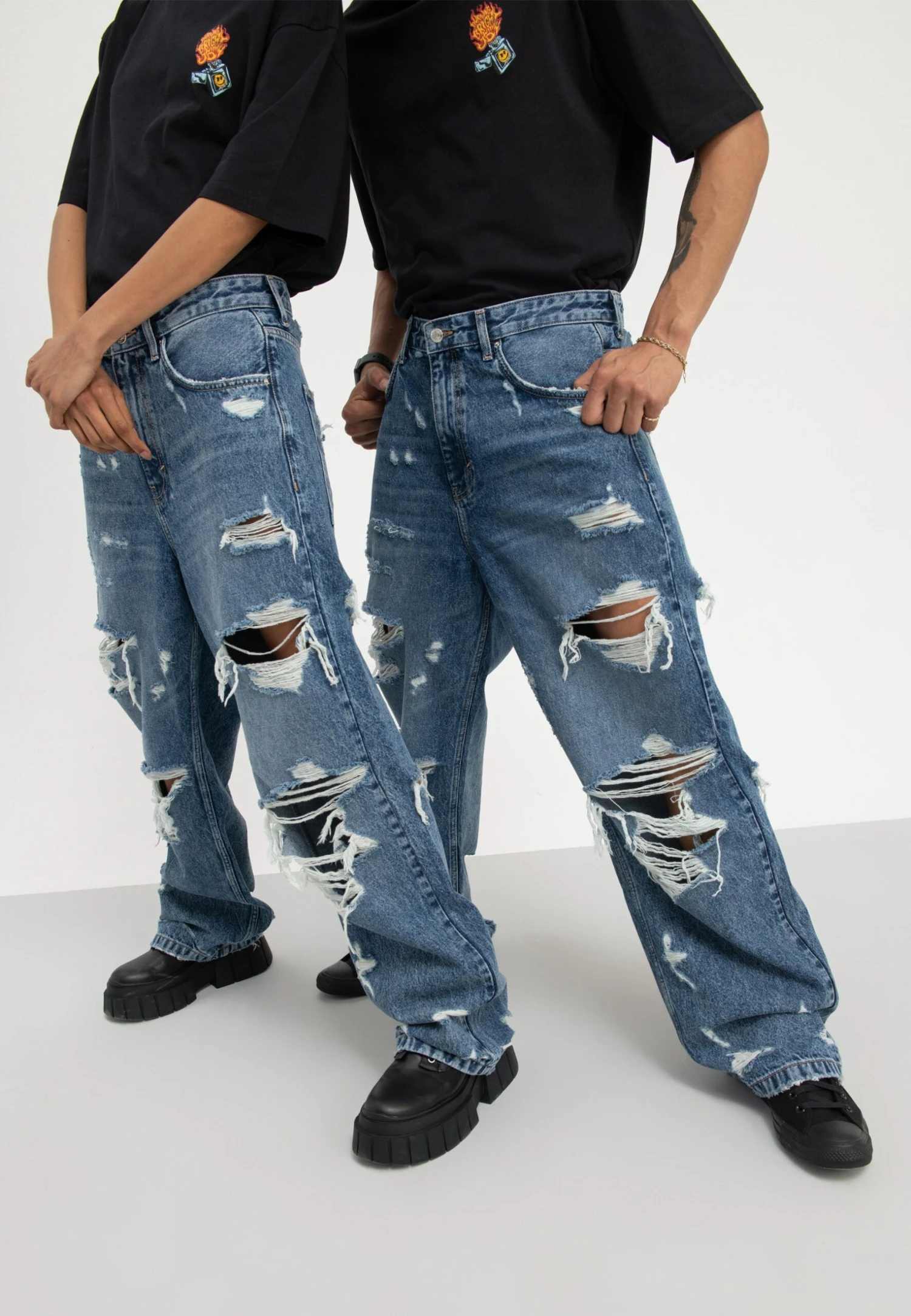 YOURTURN Unisex - Vaqueros Boyfriend - Light Blue Denim 3 YOURTURN Unisex - Vaqueros Boyfriend - Light Blue Denim