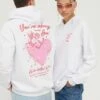 YOURTURN Heart Back Print Relaxed Hoodie Unisex - Jersey Con Capucha - White -Moda Tienda 36fbdd41eca648fa9231a068ac1c5e71