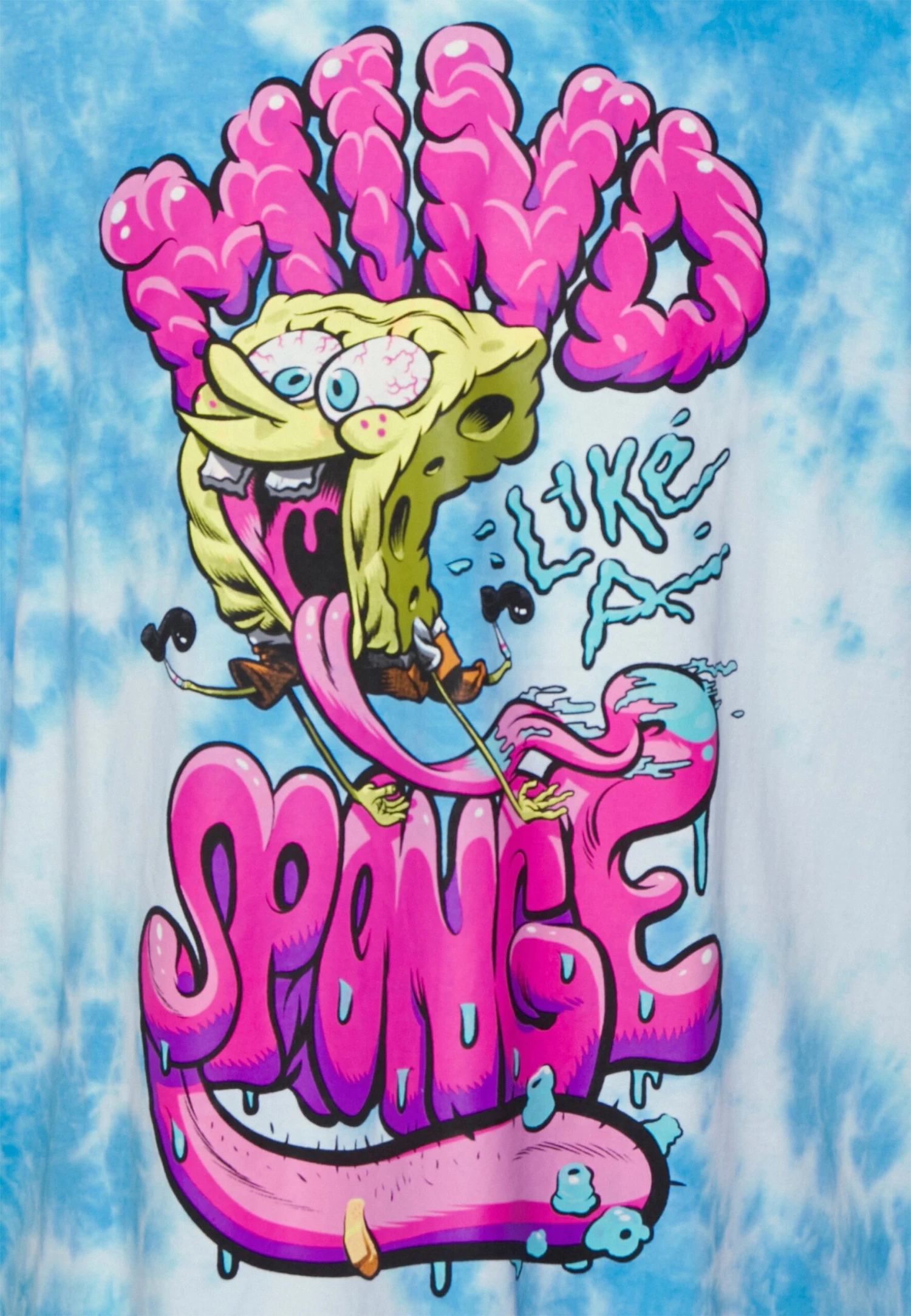 YOURTURN Spongebob Tie Dye Graphic Tee - Camiseta Estampada - Blue 5 YOURTURN Spongebob Tie Dye Graphic Tee - Camiseta Estampada - Blue - Image 3