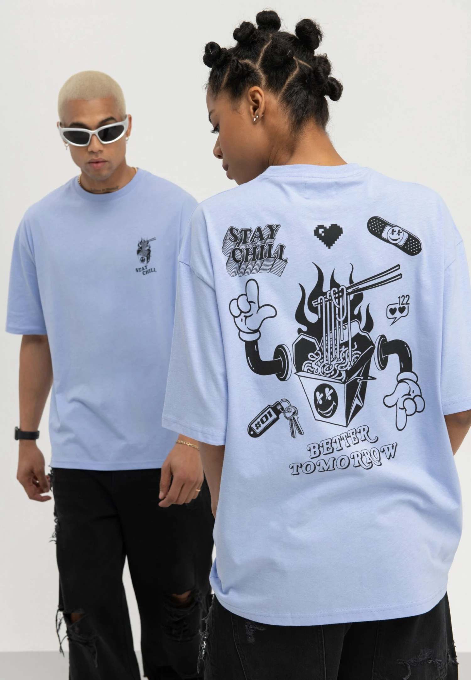 YOURTURN Unisex - Camiseta Estampada - Light Blue 3 YOURTURN Unisex - Camiseta Estampada - Light Blue