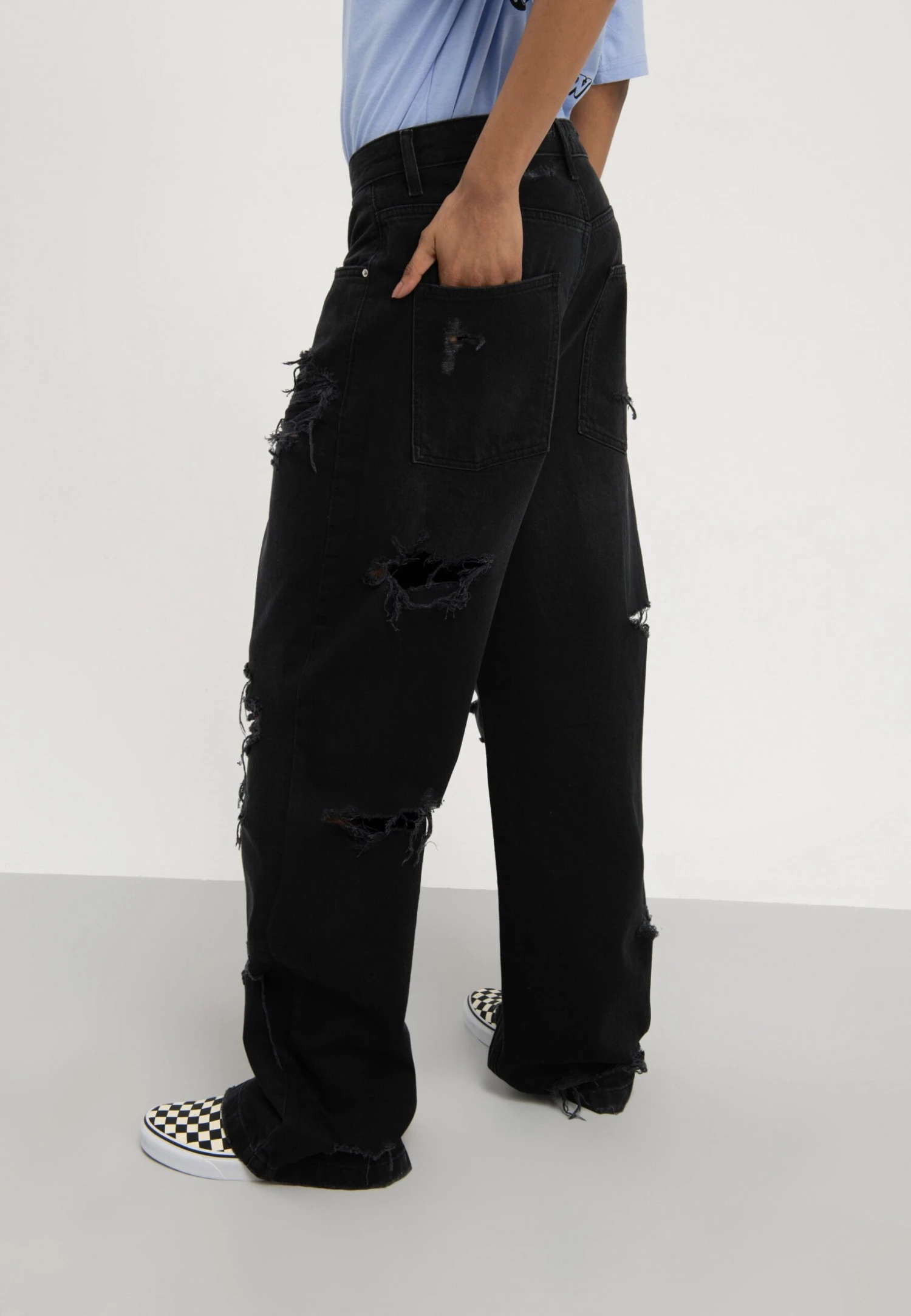 YOURTURN Unisex - Vaqueros Boyfriend - Black Denim 5 YOURTURN Unisex - Vaqueros Boyfriend - Black Denim - Image 3