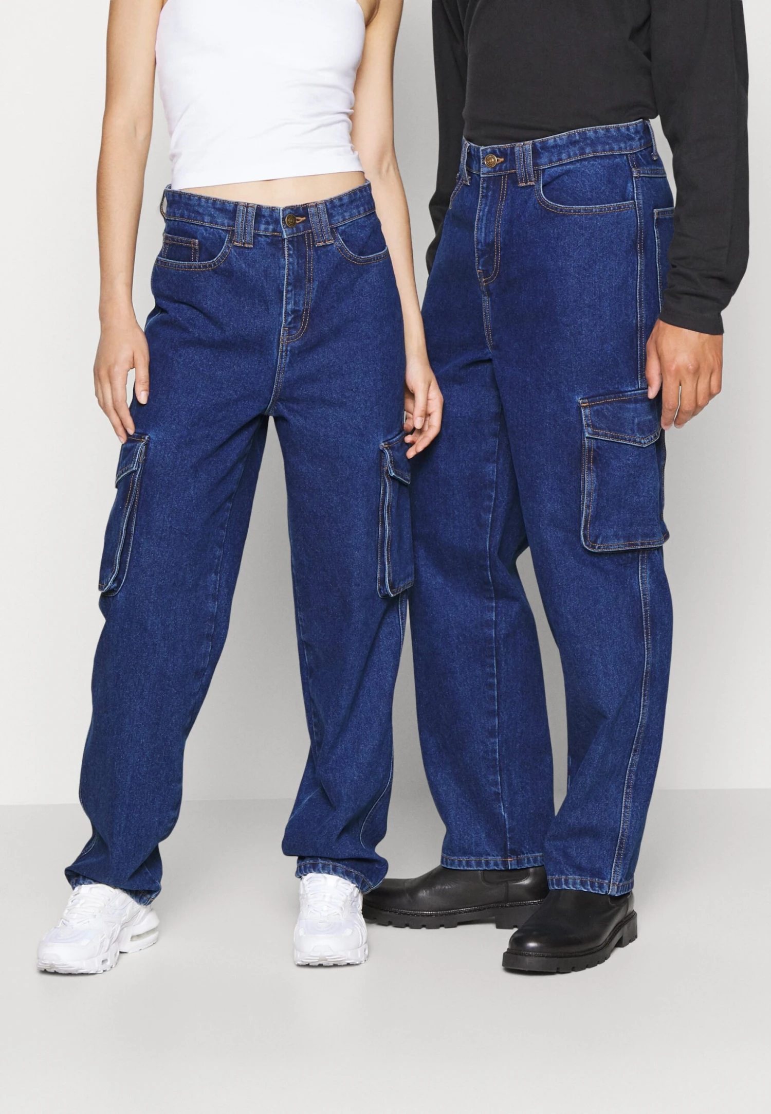 YOURTURN Cargo Denim Wide Leg Unisex - Vaqueros Boyfriend - Rinsed Denim 3 YOURTURN Cargo Denim Wide Leg Unisex - Vaqueros Boyfriend - Rinsed Denim