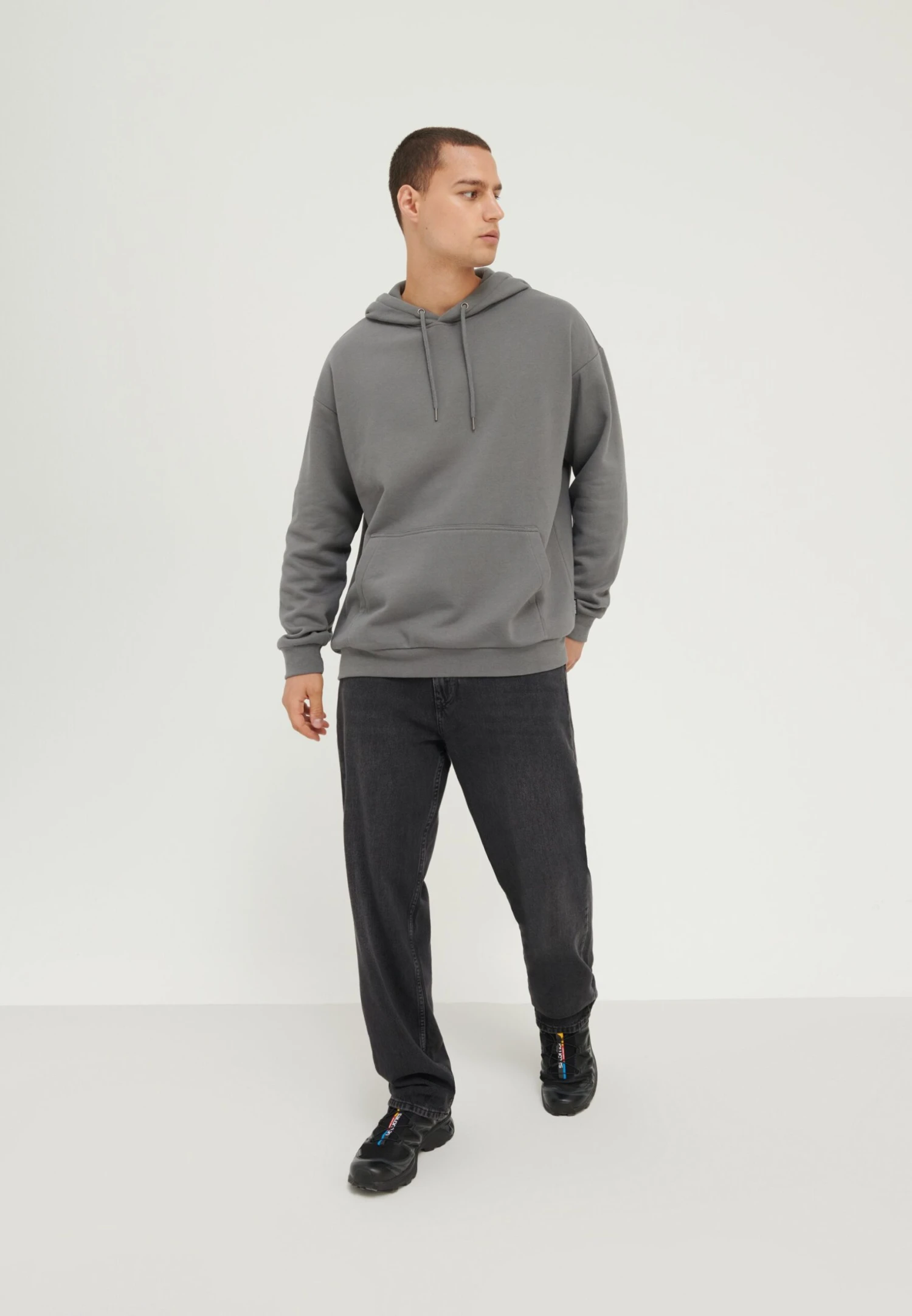 YOURTURN Unisex - Jersey Con Capucha - Mottled Dark Grey 4 YOURTURN Unisex - Jersey Con Capucha - Mottled Dark Grey - Image 2