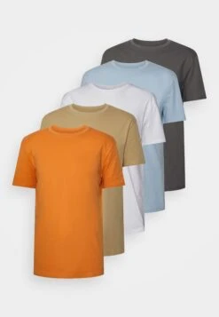YOURTURN Unisex 5 Pack - Camiseta Básica - White/Apricot/Light Blue -Moda Tienda ac01883394f243b19aa4c83fb52974fc