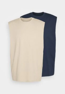 YOURTURN Unisex 2 Pack - Top - Beige/Dark Blue -Moda Tienda b55d40a197f94f29b51876acd9a8af53