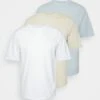 YOURTURN 3Pack Unisex - Camiseta Básica - White/Off-White/Light Blue