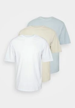 YOURTURN 3Pack Unisex - Camiseta Básica - White/Off-White/Light Blue