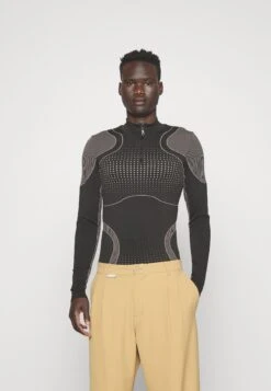 YOURTURN Jaquard Sports Unisex - Camiseta De Manga Larga - Black