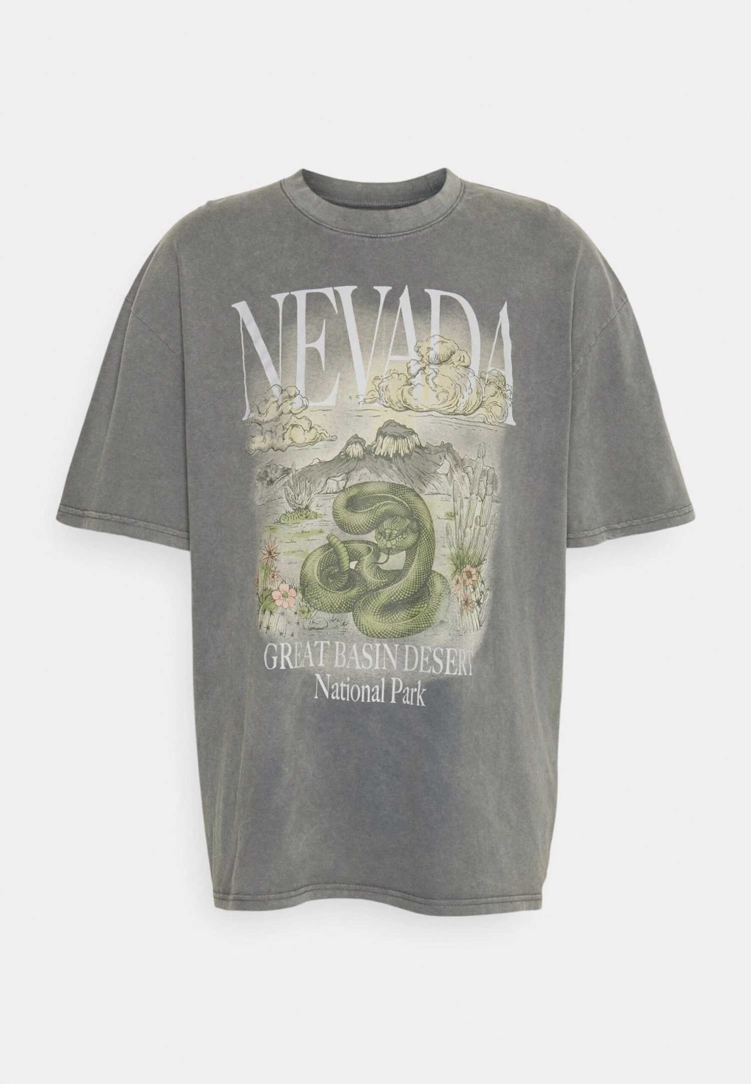 YOURTURN Nevada Wash Graphic Tee Washed - Camiseta Estampada - Charcoal 6 YOURTURN Nevada Wash Graphic Tee Washed - Camiseta Estampada - Charcoal - Image 4