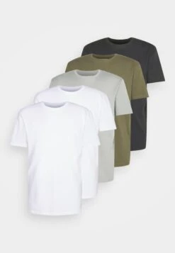YOURTURN Unisex 5 Pack - Camiseta Básica - White/Olive /Black -Moda Tienda fd0cb44c209a4deebcd571033de05bdb